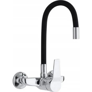 Vodovodní baterie Kuchyňská nástěnná baterie Aqui Prestige, černá/stříbrná