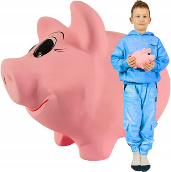 Obraz Pokladnička keramická nerozbitná RŮŽOVÁ pro děti VELKÁ