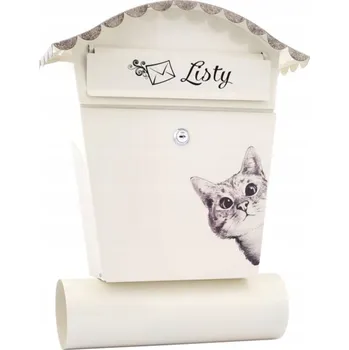 Poštovní schránka Poštovní schránka s vhozem, ručně vyrobená, s přihrádkou na noviny XL-Tools bílá