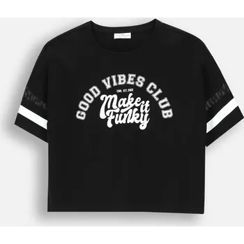 Chlapecké tričko Coccodrillo dětské tričko černé bavlna velikost 152