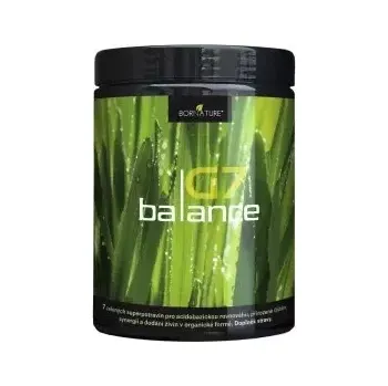 Speciální výživa G7 Balance, 7 zelených potravin v jednom, bez přidaných barviv, stabilizátorů a příchutí. 300 g