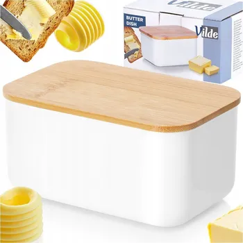 Dóza na potraviny Máslenka Vilde nerezová ocel béžová, bílá