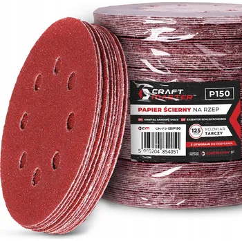 Brusný kotouč BRUSNÝ PAPÍR NA SUCHÝ ZIP 125 mm, P150, KOTOUČ S OTVORY PRO BRUSKU - ŽIRAFA