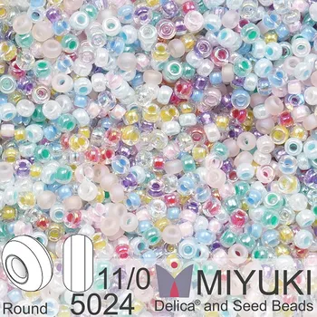Korálek Korálky Miyuki Round 11/0. Barva Spring Flowers Mix 5024. Balení 5g