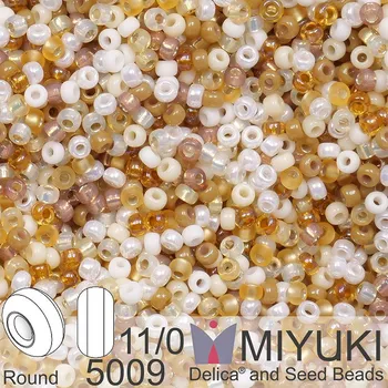 Korálek Korálky Miyuki Round 11/0. Barva Au Natural Mix 5009. Balení 5g.