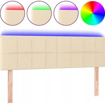 LED Záhlaví postele krémové 144x78/88 cm - USB IP65