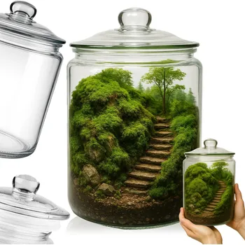 Dóza na potraviny SKLENĚNÁ nádoba na potraviny 8,5 L se SKLENĚNÝM VÍKEM na OKURKY, DEKORACE