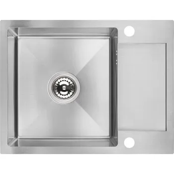 Granitový dřez Jednokomorový dřez Laveo Marmara ocel stříbrný