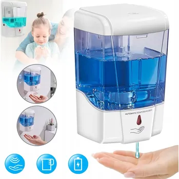 Dávkovač mýdla BEZDOTYKOVÝ AUTOMATICKÝ DÁVKOVAČ NA MÝDLO/GEL NA ZEĎ, ZÁSOBNÍK 700 ML