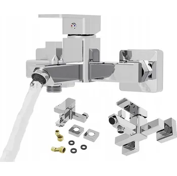 Vodovodní baterie Nástěnná vanová a sprchová baterie s jednou pákou Granitan CARO stříbrná