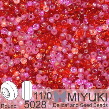 Korálek Korálky Miyuki Round 11/0. Barva Valentine Mix 5028. Balení 5g.