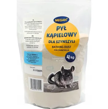 Podestýlka pro hlodavce Megan | Koupací prach pro činčily | Koupací prach pro činčily 4 kg
