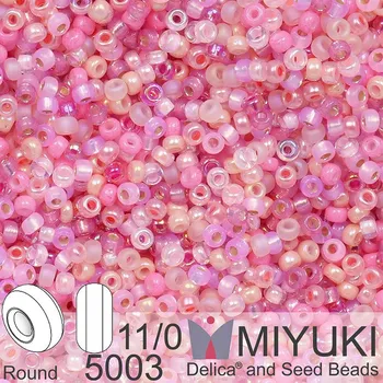 Korálek Korálky Miyuki Round 11/0. Barva Pretty in Pink Mix 5003. Balení 5g.