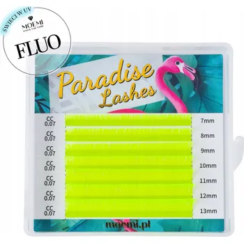 Umělé řasy Neonově Žluté Řasy Paradise Lashes Barevné Moemi CC 0.07 MIX (7-13mm)