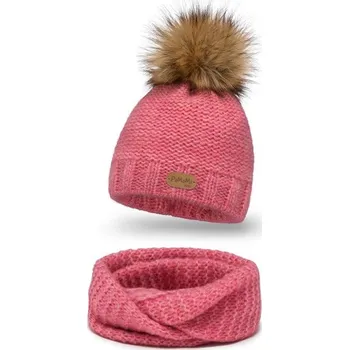 Kšiltovka Pamami Dětský zimní set Reka růžová One size