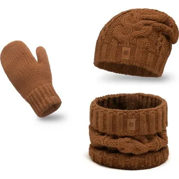 Čepice Pamami Dámský zimní set Ronaz hnědá One size