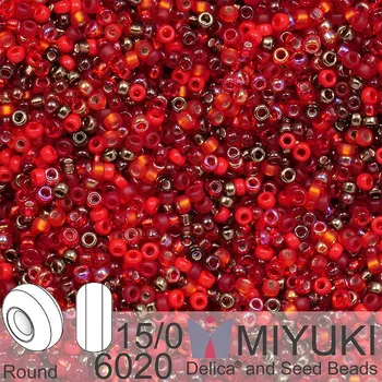 Korálek Korálky Miyuki Round 15/0. Barva Mix - Magma 6020. Balení 5g.