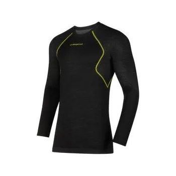 La Sportiva WOOL40 AERO LONGSLEEVE Men Black/Yellow černá XL