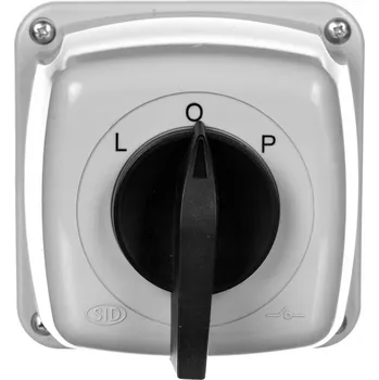 vypínač Křížový spínač L-0-P 40A 3P v pouzdře IP65 LUK