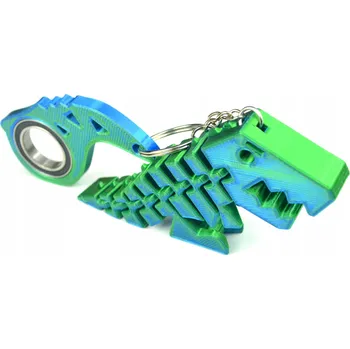 Keyrambit Sada KEYSPINNER Přívěsek Na Klíče + Flexi Rex Dino TikTok Barva MODRÁ LAGUNA