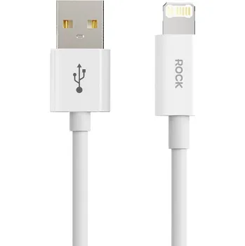 Datový kabel Kabel Rock USB - Apple Lightning 2 m bílý