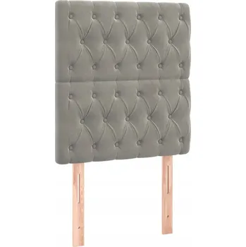 Čelo postele samet světle šedé 80x7x118 cm - 2 ks