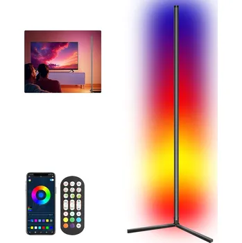 Stojací lampa 165cm ROHOVÁ stojací LAMPA RGB LED + dálkový ovladač Efekt Duha 3D