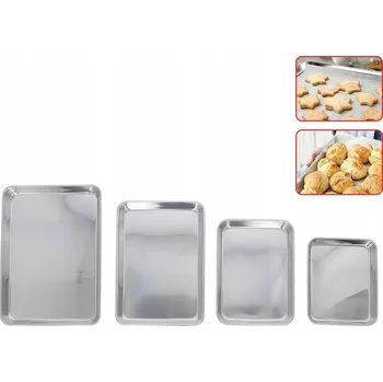 Plech na pečení Sada 4x Pekáč z nerezové oceli plech na pečení do trouby