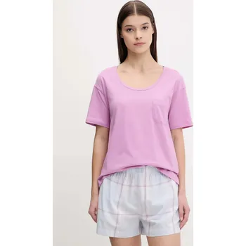 Dámské tričko Bavlněné pyžamové tričko United Colors of Benetton dámské, fialová barva, bavlněné, 30963M07U 40X, vel. XXS