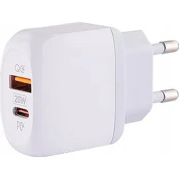 Rychlá síťová nabíječka WAYME 20W USB-C PD + QC3.0