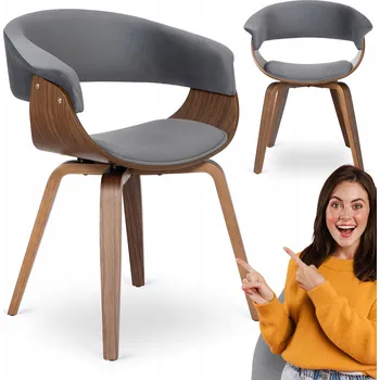 Židle dřevěná ohýbaná do kuchyně, obývacího pokoje, jídelny šedá ořech GARY