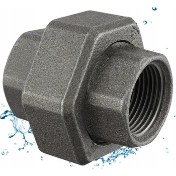 Fitinka Dvojitá plochá spojka ČERNÁ PŘÍMÉ ŠROUBENÍ ČERNÉ LITINOVÉ 3/4" DN20 DIAMOND