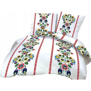 Povlečení Krepové povlečení 160x200 vzor lowicki červený (červený)