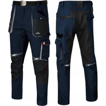 montérky Pracovní kalhoty do pasu CLASSIC Stretch Slim tmavě modro-černé, velikost 62