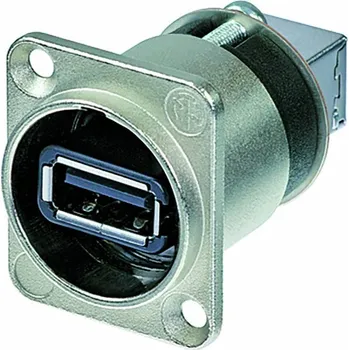 Datový kabel Reverzibilní USB 2.0 měnič pohlaví (typ A a B), niklové pouzdro D NTR-NAUSB-W Neutrik