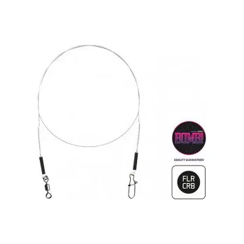 Fluorokarbónové lanko BOMB! s obratl. a karab.-2ks/45cm/18kg