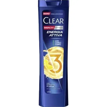 Šampon Clear Men 3v1 Attiva Energia šampon pro muže 225 ml