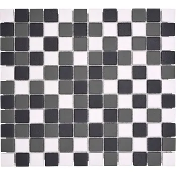 Obklad KERAMICKÁ MOZAIKA, MIX BÍLÁ ŠEDÁ ČERNÁ