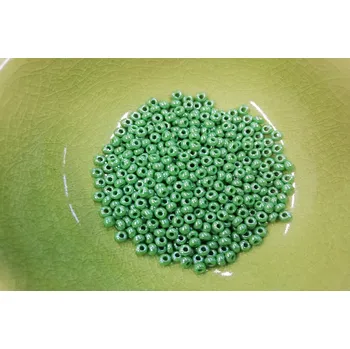 Dětské navlékací korálky Korálky PRECIOSA rokajl vel.8/0 - zelená lesklá - 10g