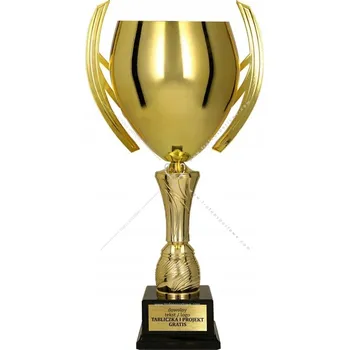 Lesklý, bohatý VELKÝ zlatý pohár 55 cm + gravírování DÁREK