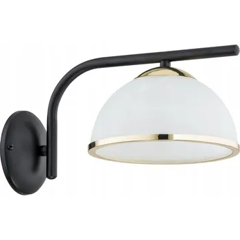 Nástěnné svítidlo Lava nástěnné svítidlo 1-bodové - černá matná + zlatá - bílý alabastr