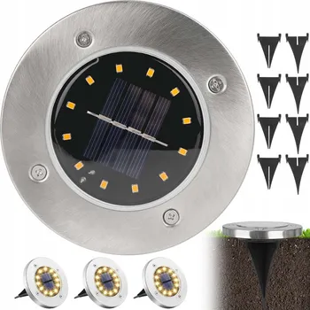 Venkovní osvětlení Solární lampa zapichovací Briix stříbrná 13 cm 12 ks