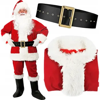 Karnevalový kostým MIKULÁŠSKÝ KOSTÝM PRO DOSPĚLÉ VIP 5 DÍLNÝ XL - SILNÝ PLYŠ - PROFESIONÁLNÍ