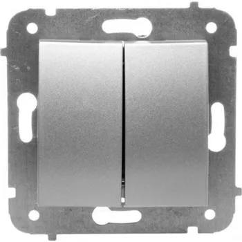 Vrták Dvojitý vypínač Klasik, Zápustný Elektro-Plast Nasielsk stříbrný 171116