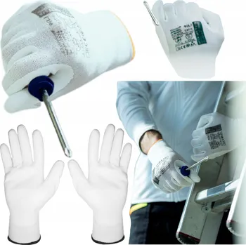 Pracovní rukavice Pracovní Rukavice Ochranné Máčene v Nitrilu Ardon 4Xstretch Bílé - Velikost 11