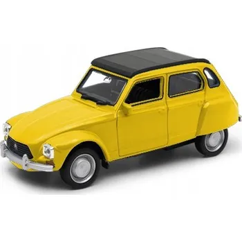 autíčko Kovový model autíčka Citroen Dyane se zavřenou střechou, měřítko 1:34 WELLY, žlutý