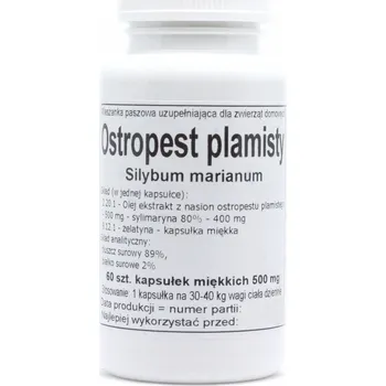 Želatinové kapsle Podkowa Ostropestřecový olej 500 mg 60 ks pro psy a kočky