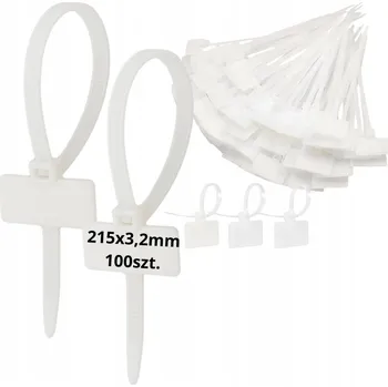 Organizace kabelů POPISOVACÍ UPÍNACÍ PÁSKY STAHOVACÍ PÁSKY S POPISOVACÍ TABULKOU 215x3,2MM 100KS