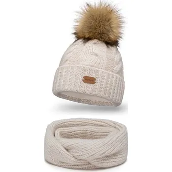 Čepice Pamami Dámský zimní set Ai ecru One size