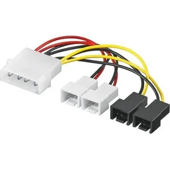 Napájecí kabel Napájecí kabel PC adaptér MOLEX na 2x 3-pin 12V + 2x 3-pin 5V pro ventilátory
